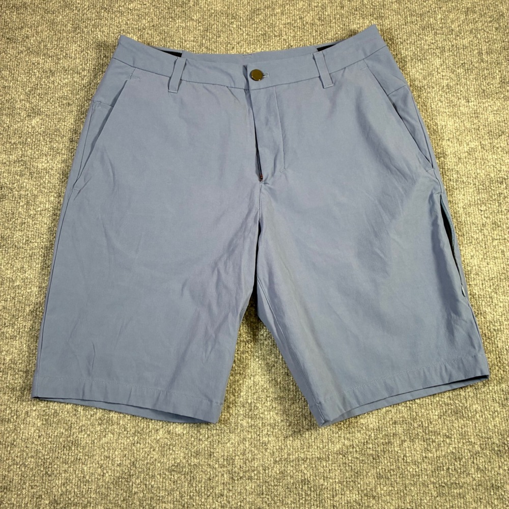 Lululemon Commission Shorts Mens 32 Blue Gray 9" Stretch Chino Golf